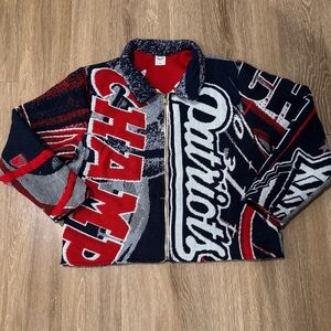 Custom Super Bowl One of One New England Patriots Cropped Tapestry Jacket